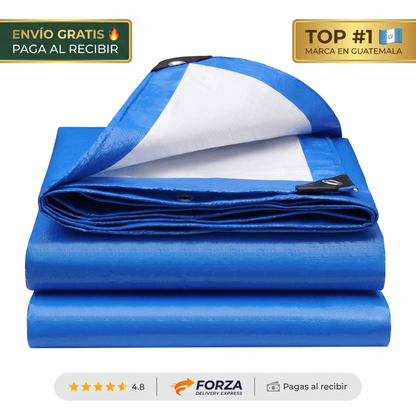 Lona impermeable con ojales 3x4M – Protege del sol y la lluvia