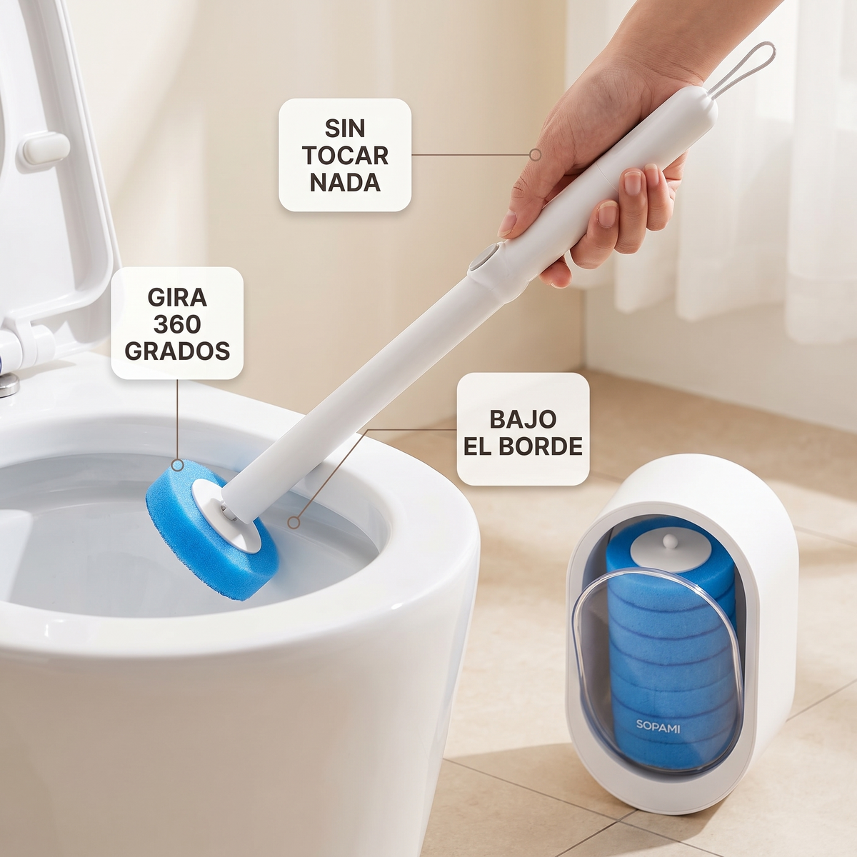Cepillo desechable para inodoro – Limpia sin tocar nada