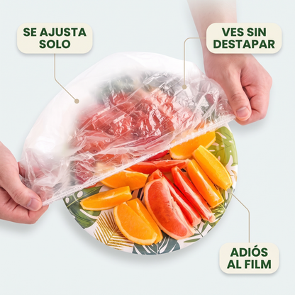 100 Bolsas elásticas para alimentos – tapa cualquier traste al toque