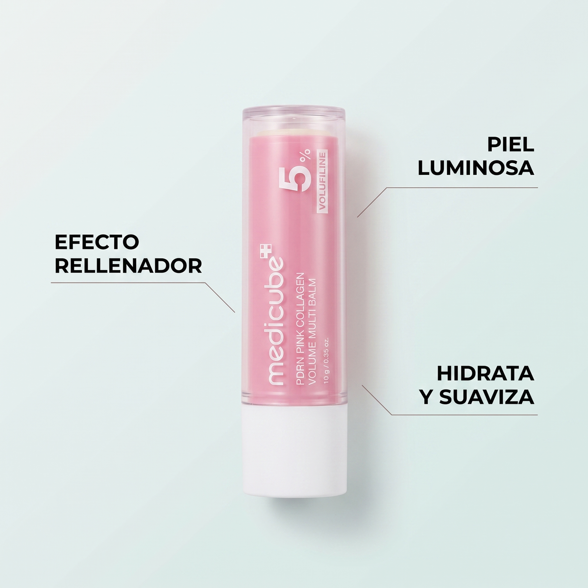Bálsamo facial en barra colágeno rosa – efecto rellenador