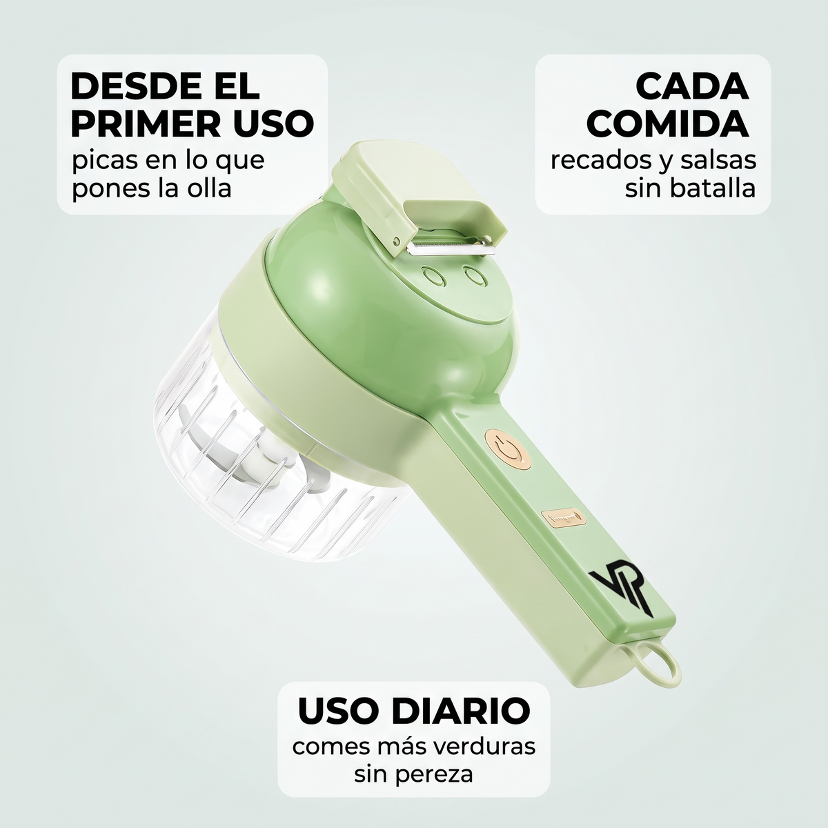 Cortador de verduras eléctrico 4 en 1 – Pica en segundos