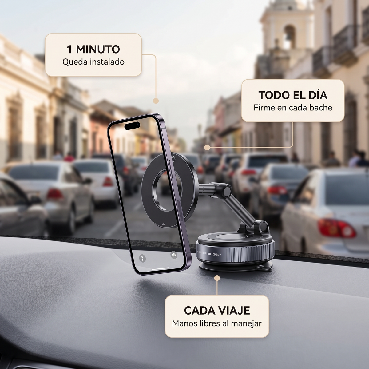 Soporte magnético para carro – Tu teléfono firme y a la vista