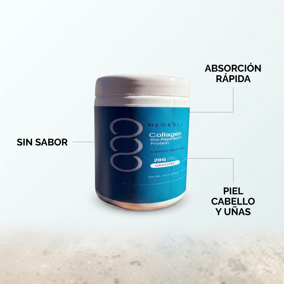 Colágeno hidrolizado en polvo – piel, cabello y uñas fuertes