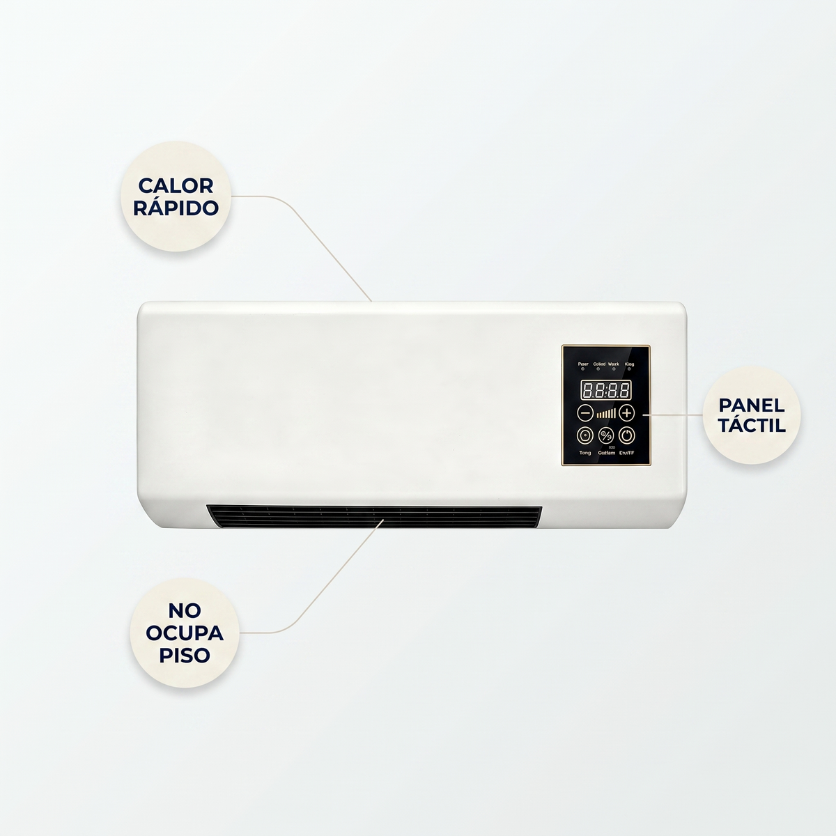 Calefactor de pared digital – calor rápido en tu cuarto