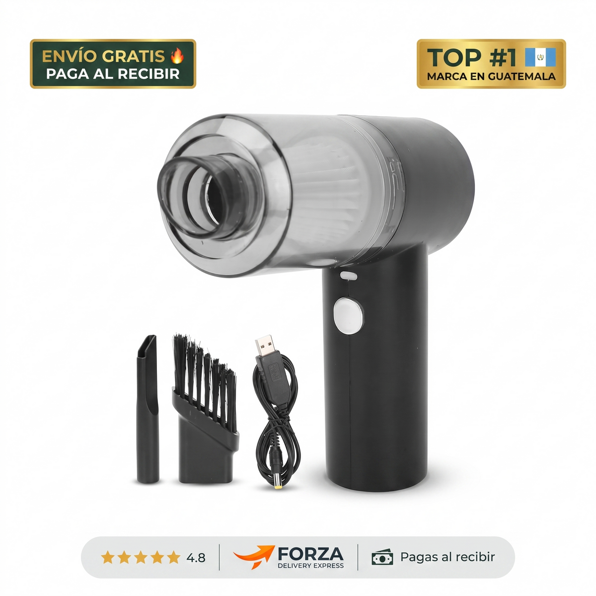 Mini aspiradora portátil 3 en 1 – limpia el carro sin cables