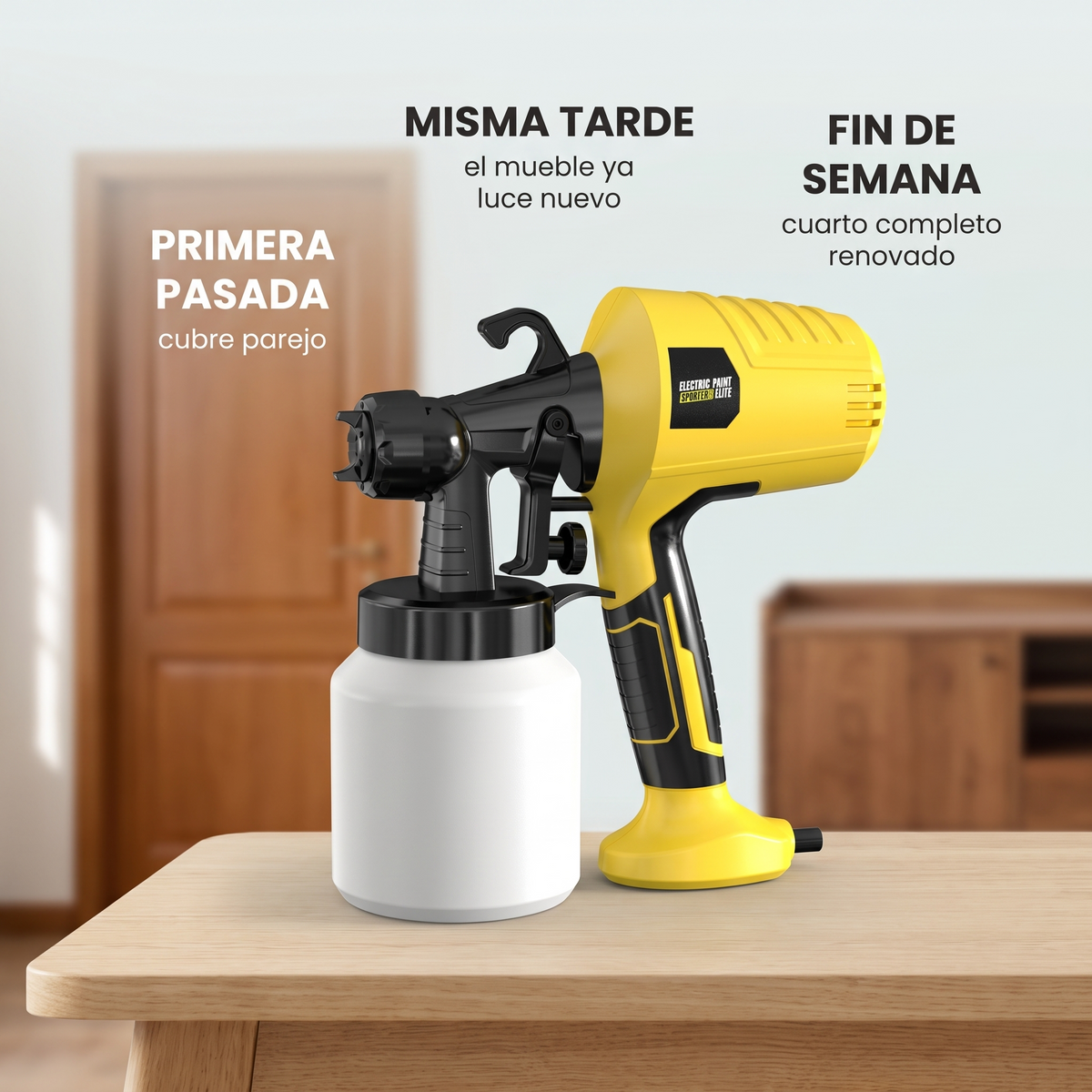 Pulverizador de pintura eléctrico – Acabado liso sin marcas