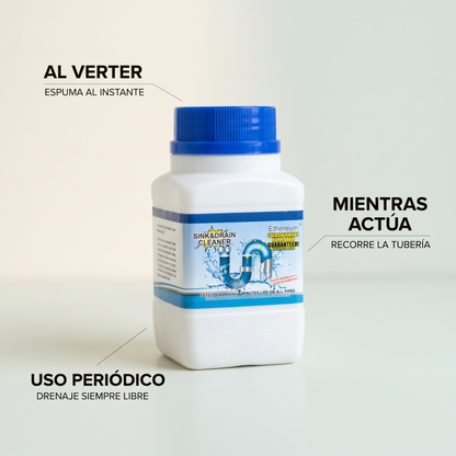 Polvo destapacañerías – destapa el drenaje sin llamar al plomero