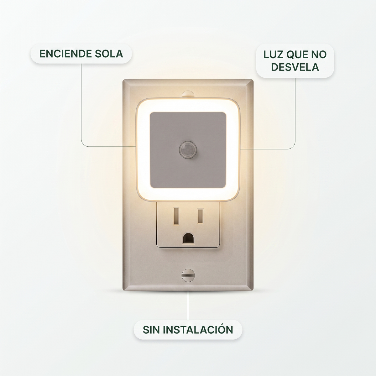 6x1 Luces nocturnas LED con sensor automático – enciende sola al oscurecer
