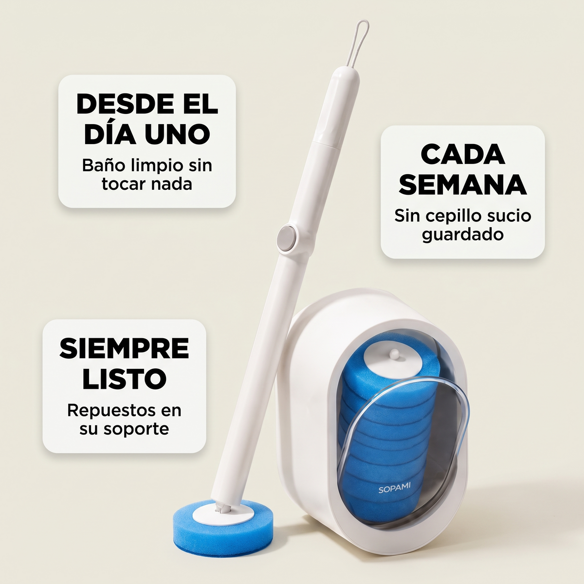 Cepillo desechable para inodoro – Limpia sin tocar nada