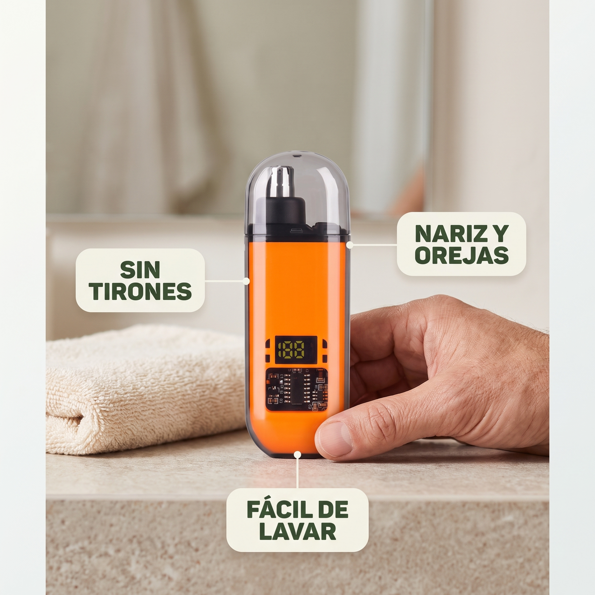 Cortador de vello nasal recargable – recorta sin dolor
