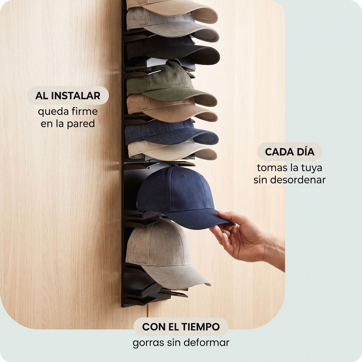 Organizador de gorras de pared – Tu colección a la vista