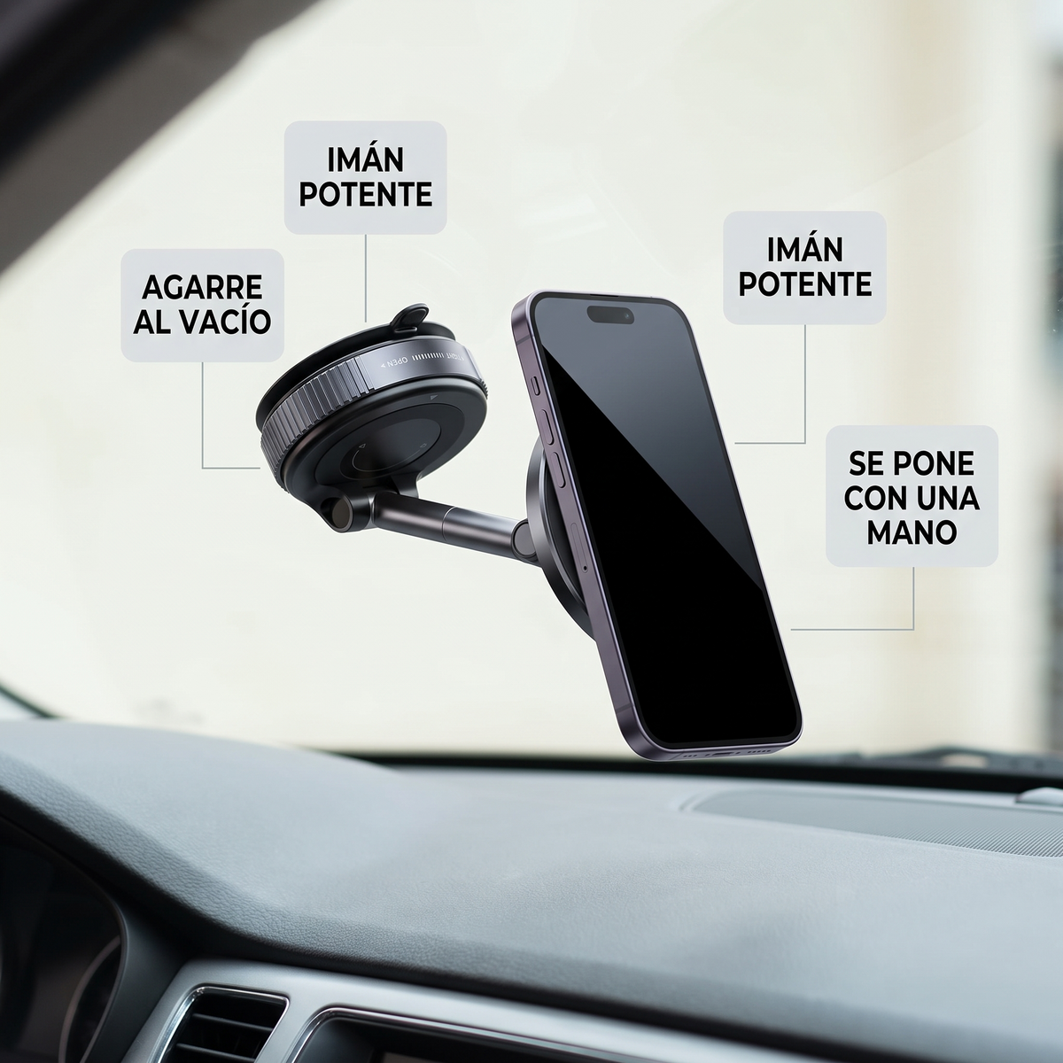 Soporte magnético para carro – Tu teléfono firme y a la vista